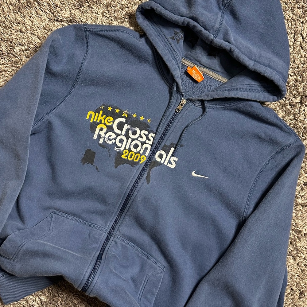 2009 Nike Cross Regionals Blue Zip Hoodie